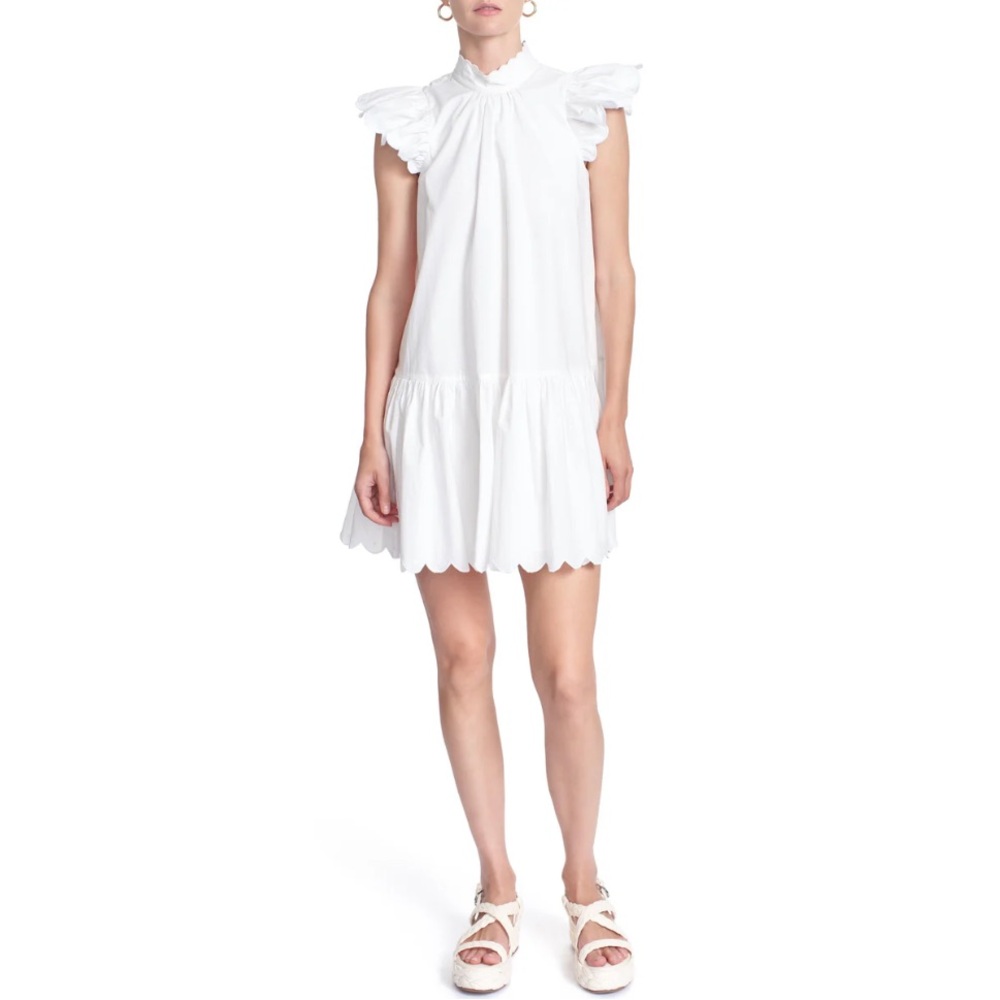 Corey Lynn Carter small Charlotte scallop cotton dress with embroidered edges